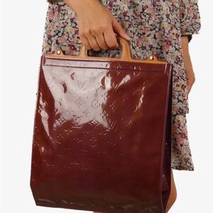 Authentic Louis Vuitton Burgundy Vernis 1999 Tote Louis Vuitton Handbags